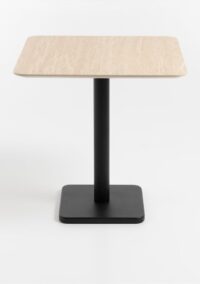 Brest table de bistro Travertine 75x75cm - noir