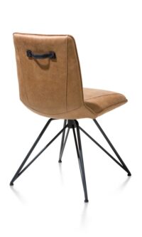 Mac, eetkamerstoel - off black frame - Rocky + greep Catania zwart - Cognac - Afbeelding 3