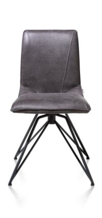 Mac, eetkamerstoel - off black frame - Rocky + greep Catania zwart - off black