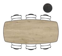 Arvada, tafel 250 x 110 cm. - ovaal - centrale poot lang - natural - Afbeelding 2