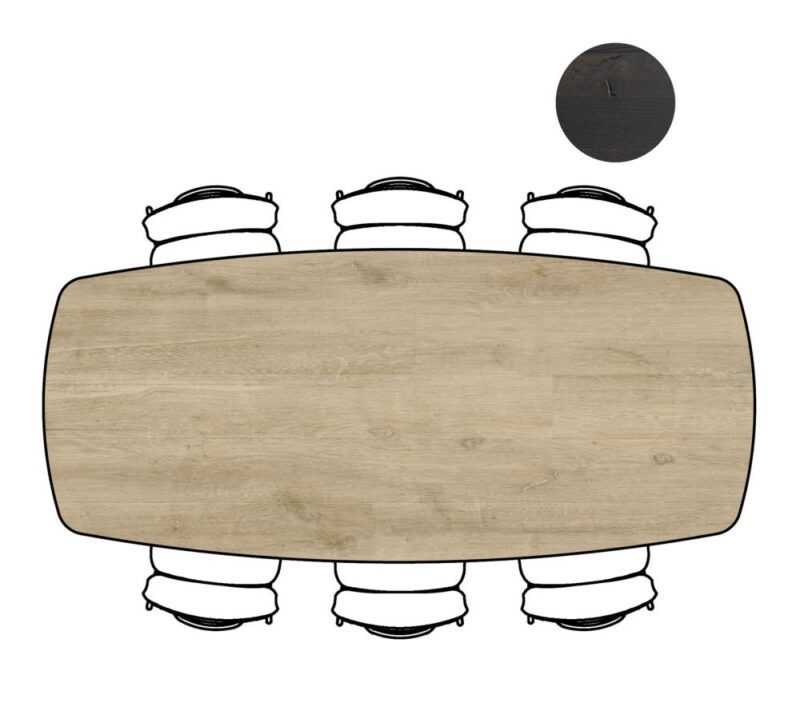 Arvada, Tafel 250 X 110 Cm. - Ovaal - Centrale Poot Lang - Natural - Afbeelding 2