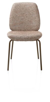 Fae, eetkamerstoel - 4-pootjes steelbrown - stof Bellini - koper