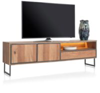 Trapani, lowboard 200 cm - 2-deuren + 1-lade + 1-niche (+ LED) - Afbeelding 2