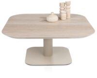 Brianto, table basse 90 x 90 cm - plateau ceramique Travertin
