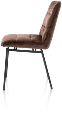 Aurora, chaise - pieds noir - tissu Karese - Espresso - Image 2