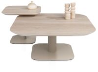 Brianto, table basse 90 x 90 cm - plateau ceramique Travertin - Image 3
