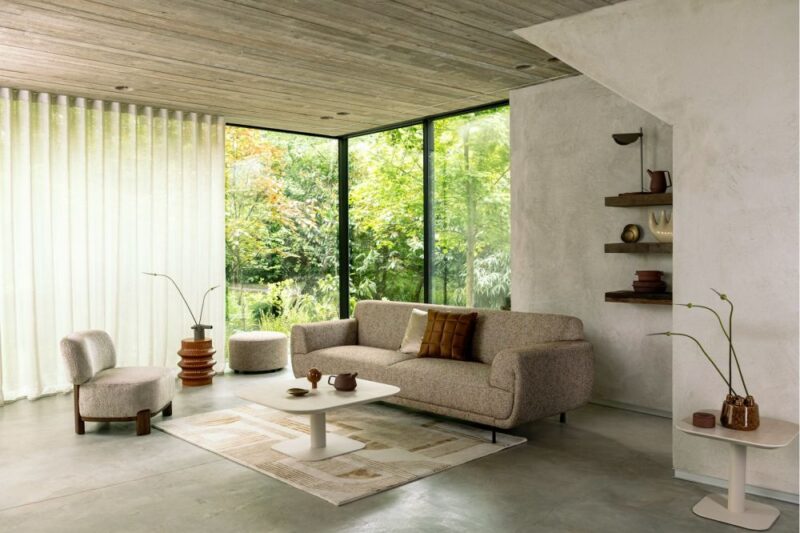 Brianto, Eetkamertafel 210 X 100 Cm - Keramiek Blad Travertin - Steel Brown - Afbeelding 3