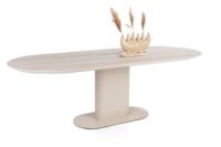 Brianto, eetkamertafel 240 x 100 cm - keramiek blad Travertin - Creme - Afbeelding 2