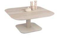 Brianto, table basse 90 x 90 cm - plateau ceramique Travertin - Image 2