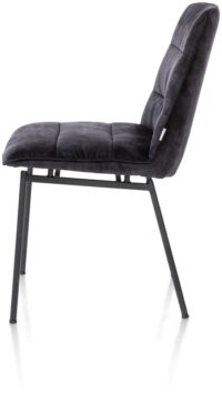 Aurora, chaise - pieds noir - tissu Karese - noir - Image 2