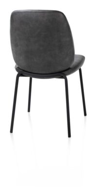 Fae, eetkamerstoel - 4-pootjes rough off black - stof Pala - Antraciet - Afbeelding 2