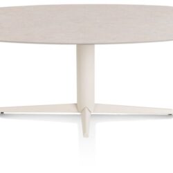 Saluti, EETKAMERTAFEL ELLIPS 210 X 105 CM. - CENTRALE POOT - CRÈME - Light sand
