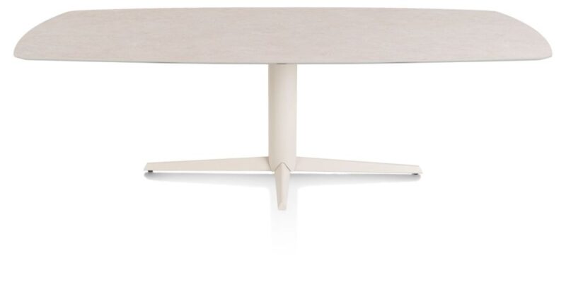 Saluti, Eetkamertafel Ovaal 240 X 110 Cm. - Centrale Poot - Crème - Light Sand - Afbeelding 1