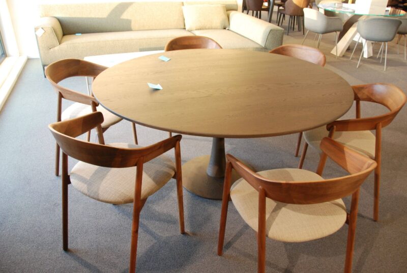 Solden Eettafel Rond Massiek Eiken - Afbeelding 1