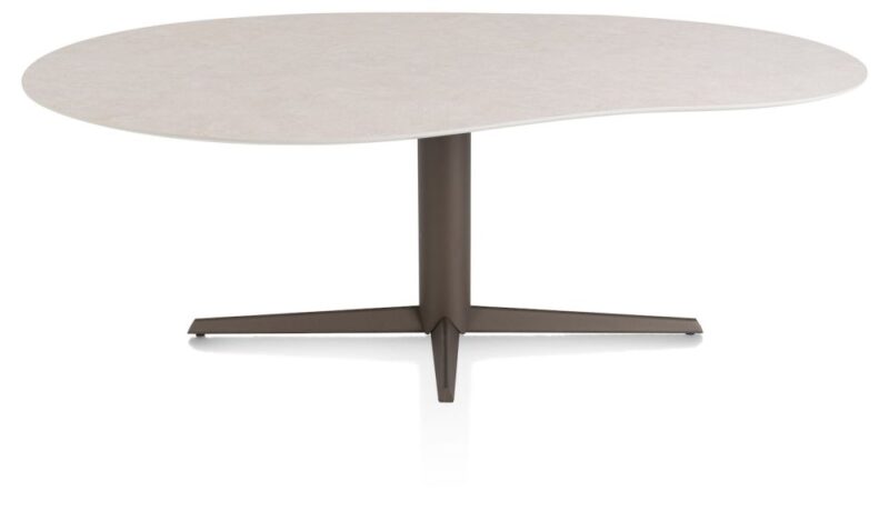 Saluti, Eetkamertafel Organisch 210 X 120 Cm. - Centrale Poot - Steelbrown - Light Sand - Afbeelding 1