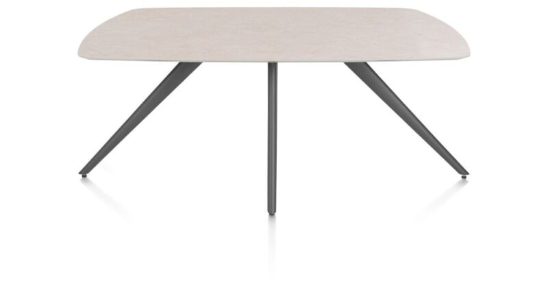 Saluti, Eetkamertafel Ovaal 180 X 105 Cm. - 4-Pootjes - Graphiet - Light Sand - Afbeelding 1