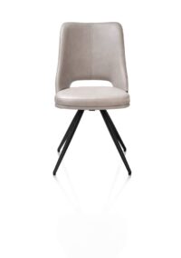 Ian, Chaise de salle à manger - rotative à 180 degrés - rough off black - knock down - pala - Gris clair - Image 2