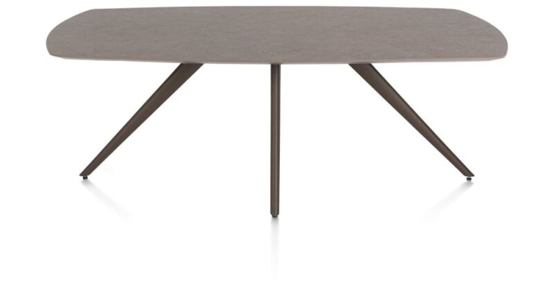 Saluti, Eetkamertafel Ovaal 210 X 105 Cm. - 4-Pootjes - Steelbrown - Lava - Afbeelding 1