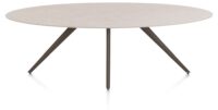 Saluti, TABLE ELLIPS 240 X 110 CM. - 4-POOTJES - STEELBROWN - Light sand