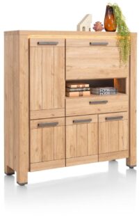 Delmonte, highboard 130 cm - 4-deuren + 1-lade + 1-klep + 1-niche (LED + dimmer) - Afbeelding 2