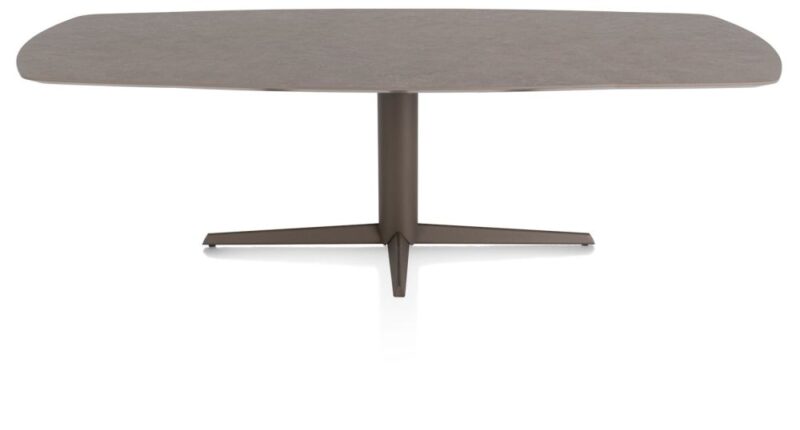 Saluti, Eetkamertafel Ovaal 240 X 110 Cm. - Centrale Poot - Steelbrown - Lava - Afbeelding 1