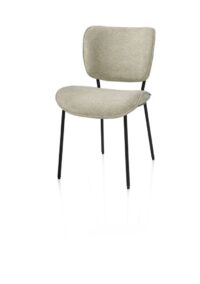 Julia, chaise - piétement rough off black - tissu Vada - Sage vert