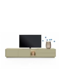 Trentino, Planche basse 270 cm. - 2 portes + 2 tiroirs + 1 niche - mdf laqué - Olive - Image 2