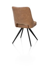 Ian, Chaise de salle à manger - rotative à 180 degrés - rough off black - knock down - pala - Cognac - Image 3