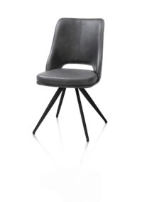 Ian, Eetkamerstoel - 180 graden draaibaar - rough off black - knock down - pala - Antraciet