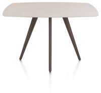 Saluti, TABLE DE BAR OVAAL 150 X 105 CM. - 4-POOTJES - STEELBROWN - Light sand