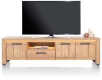 Delmonte, buffet bas 200 cm - 3-portes + 1-tiroir + 1-niche (LED + variateur)