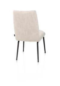 Bovina, eetkamerstoel - stof Luton + nosag - frame rough off black - Creme - Afbeelding 3