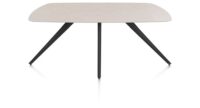 Saluti, TABLE OVAAL 180 X 105 CM. - 4-POOTJES - ROUGH OFF BLACK - Light sand
