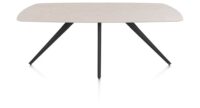 Saluti, TABLE OVAAL 210 X 105 CM. - 4-POOTJES - ROUGH OFF BLACK - Light sand