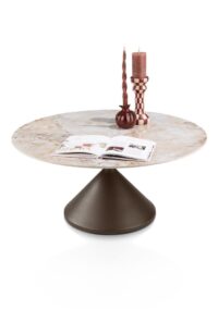 Avelli, salontafel rond 90 cm - steelbrown + keramiek blad