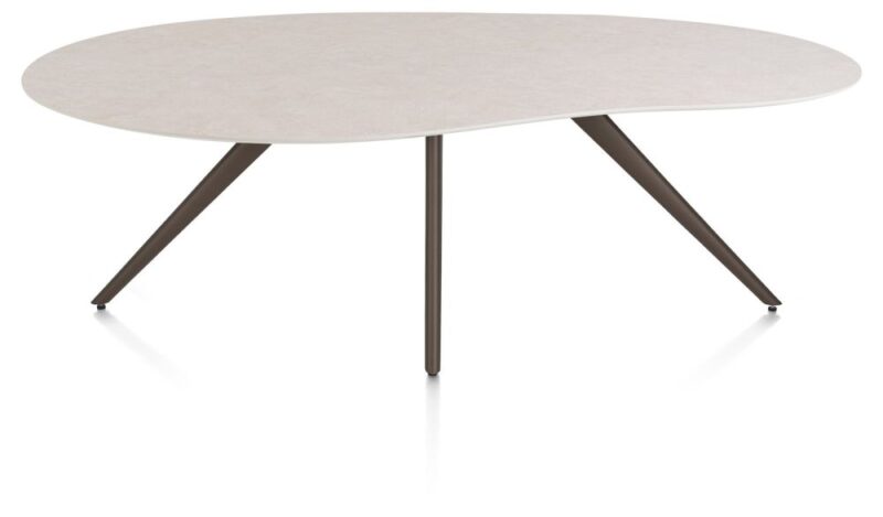 Saluti, Eetkamertafel Organisch 210 X 120 Cm. - 4-Pootjes - Steelbrown - Light Sand - Afbeelding 1