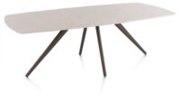 Saluti, TABLE OVAAL 240 X 110 CM. - 4-POOTJES - STEELBROWN - Light sand