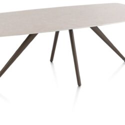 Saluti, EETKAMERTAFEL OVAAL 240 X 110 CM. - 4-POOTJES - STEELBROWN - Light sand
