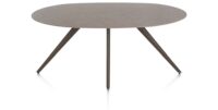 Saluti, TABLE ELLIPS 180 X 105 CM. - 4-POOTJES - STEELBROWN - Lava