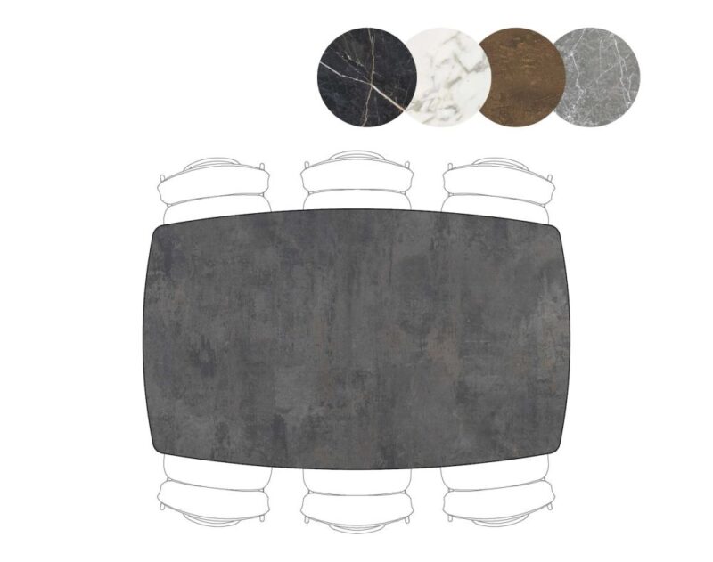 Palace, Bartafel 180 X 110 Cm - Centrale Poot (Hoogte: 92 Cm) - Antraciet - Afbeelding 3