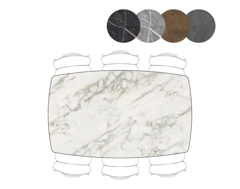 Palace, Bartafel 180 X 110 Cm - Centrale Poot (Hoogte: 92 Cm) - Wit - Afbeelding 3