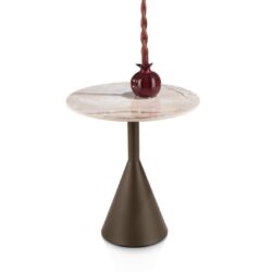 Avelli, bijzettafel rond 45 cm - steelbrown + keramiek blad