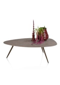 Salutina, slontafel 110 x 80 cm - 3 pootjes - steelbrown