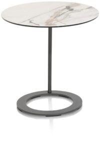 Vegas, salontafel rond 50 cm - keramiek op glas - wit - Afbeelding 3