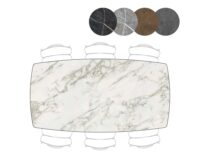 Palace, bartafel 210 x 110 cm - 4-poten (hoogte: 92 cm) - wit - Afbeelding 3