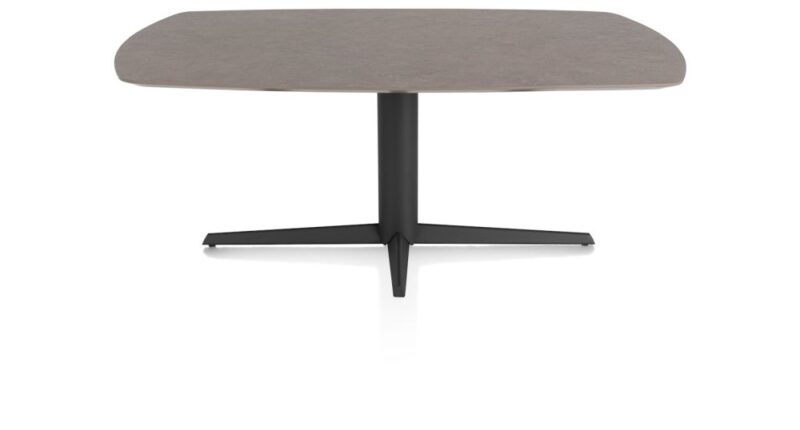 Saluti, Eetkamertafel Ovaal 180 X 105 Cm. - Centrale Poot - Rough Off Black - Lava - Afbeelding 1