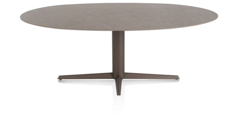 Saluti, Eetkamertafel Ellips 210 X 105 Cm. - Centrale Poot - Steelbrown - Lava - Afbeelding 1