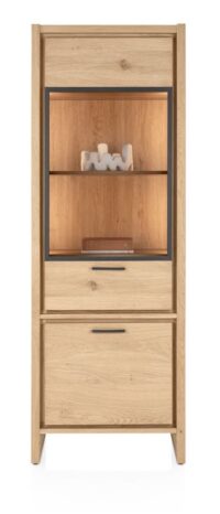 Nystead, vitrine small - 70 cm - 1-glasdeur + 1-deur (+ LED)