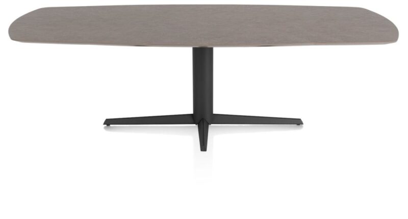 Saluti, Eetkamertafel Ovaal 240 X 110 Cm. - Centrale Poot - Rough Off Black - Lava - Afbeelding 1