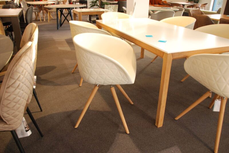 Solden Stoelen Eiken Poot / Kuip Soft Wit - Afbeelding 1